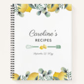 Lemons & Eucalyptus Recipe Cookbook Notitieboek (Voorkant)