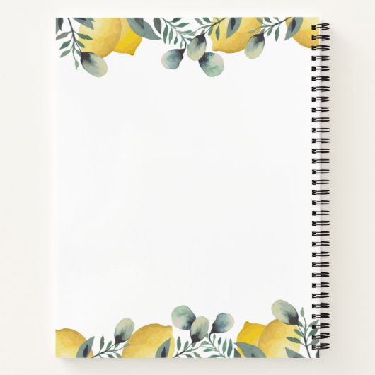 Lemons & Eucalyptus Recipe Cookbook Notitieboek (Achterkant)