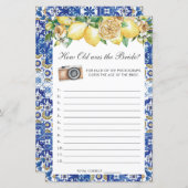 Lemons Floral Bridal hoe oud was de bridgame (Voorkant / Achterkant)