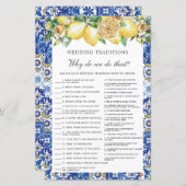 Lemons Floral Bridal Wedding Traditional Game (Voorkant / Achterkant)