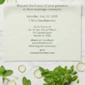 Lemons Flowers en Greenery Wedding Invitation Theedoek (Gevouwen)