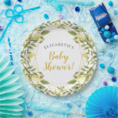 Lemons Greenery Baby shower Papieren Bordje (Feest)