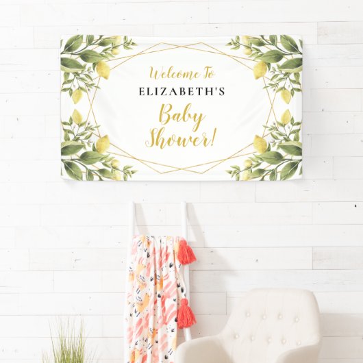 Lemons Greenery Baby shower Spandoek (Insitu)