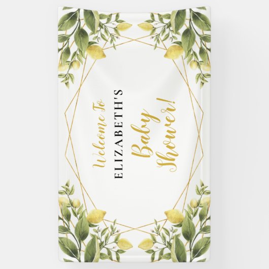 Lemons Greenery Baby shower Spandoek (Verticaal)