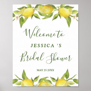 Lemons Greenery Blossom Vrijgezellenfeest Sign. Poster