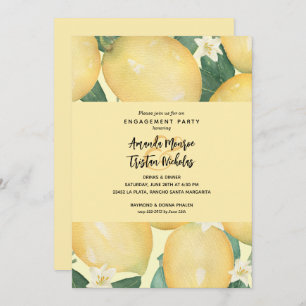 Lemons Greenery Engagement Party Kaart