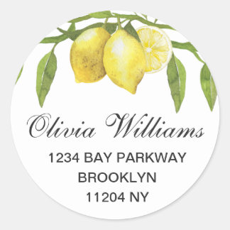 Lemons groen Waterverf retour adres label