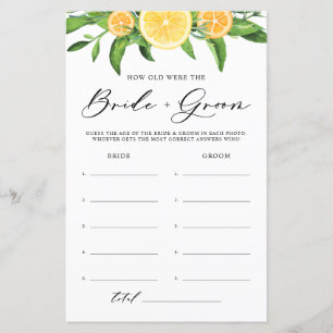 Lemons hoe oud was de Bride en Groom Game