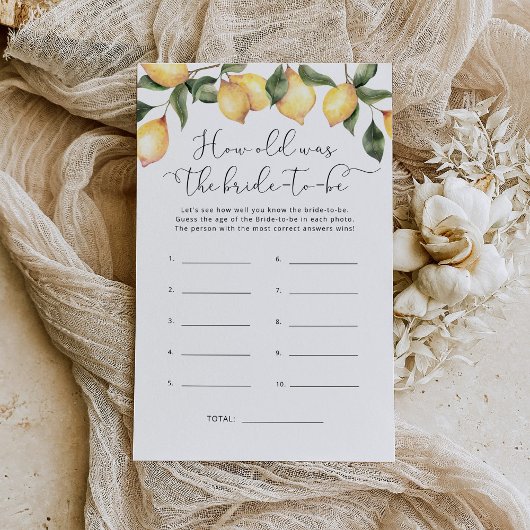 Lemons Hoe oud was de bruid om mee te spelen