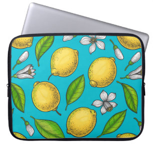Lemons in blauw laptop sleeve