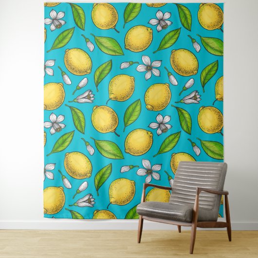 Lemons in blauw wandkleed (In situ)