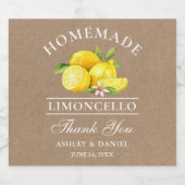 Lemons Kraft Merci Limoncello Étiquettes de boutei (Étiquettes simples)
