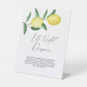 Lemons - Late nacht luiers spel Reclamebord Met Voetstuk