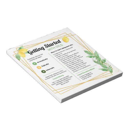 Lemons & Leaders Essential Oils Start Guide Notitieblok (Schuin)