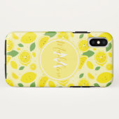 Lemons Leaf Pattern Name Initiaal Case-Mate iPhone Case (Achterkant (horizontaal))