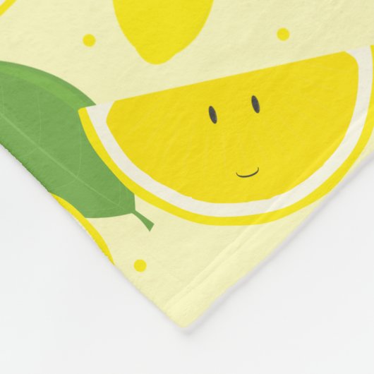 Lemons Leaf Pattern Name Initiaal | Fleece Blanket Deken (Hoek)