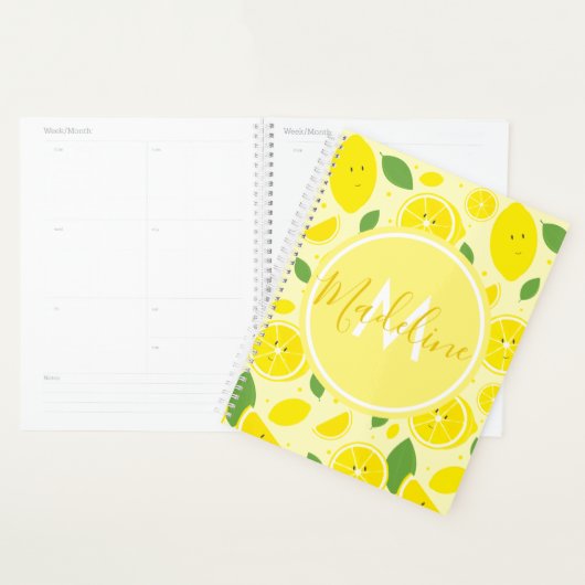 Lemons Leaf Pattern Name Initiaal Planner (Display)