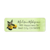 Lemons Lemon Blossom Green Parchment Personalized Etiket (Voorkant)