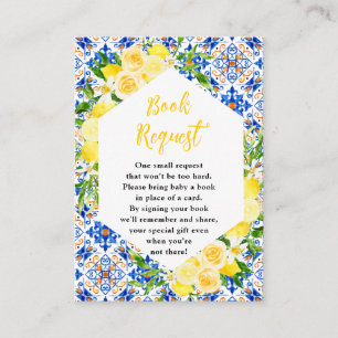 Lemons Mediterranean Baby Shower Boek Verzoek Informatiekaartje
