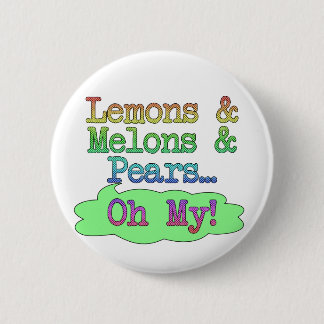 Lemons, Meloenen, Peren, Oh mijn! Ronde Button 5,7 Cm
