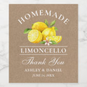 Lemons Merci Kraft Limoncello Étiquette bouteille (Étiquettes simples)