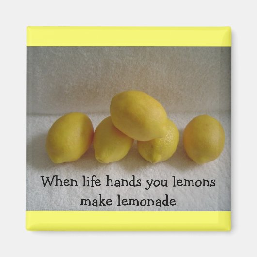 Lemons met 'life'-gezegde magneet (Voorkant)