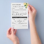 Lemons Note for Coupes Weddenschap Activity Game C Flyer (Hand)