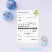Lemons Note for Coupes Weddenschap Activity Game C Flyer (Enkel)