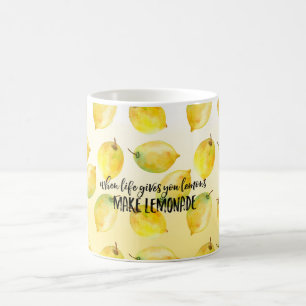 Lemons ombre waterverf inspirerend citaat koffiemok