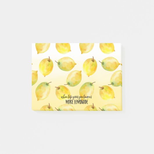 Lemons ombre waterverf inspirerend quote post-it® notes (Voorkant)