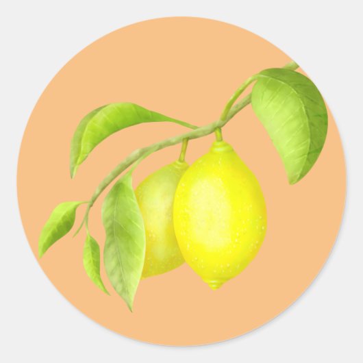Lemons op een bijkantoor ronde sticker (Voorkant)