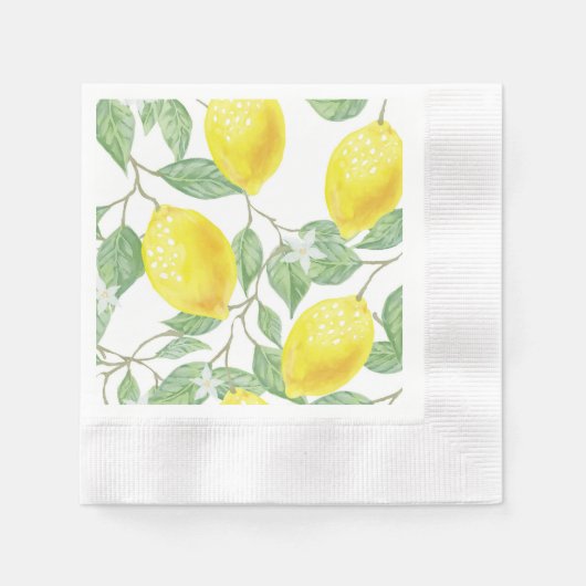 Lemons op papier voor wijnontwerpen servet (Voorkant)