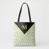 Lemons patroon gepersonaliseerde canvas tas (Voorkant)