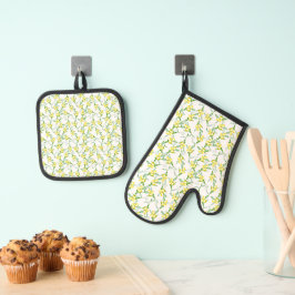 Lemons-patroon Ovenwant & Pannenlap Set