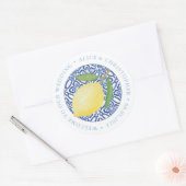 Lemons Positano Welkom op onze bruiloft buiten de  Ronde Sticker (Envelop)