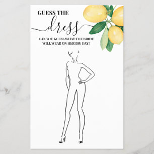 Lemons raden de Kaart van het dress Vrijgezellenfe