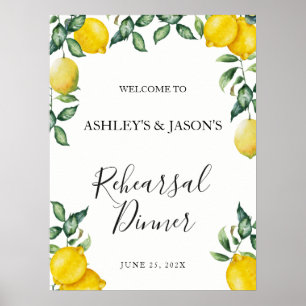 Lemons Rehearsal Dinner welkomstbord Poster