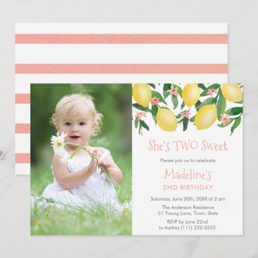 Lemons Roze Afbeelding van de Bond van de Dagen va Kaart (Voorkant / Achterkant)