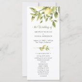 Lemons Rustic Greenery Wedding Ceremony Program (Voorkant)