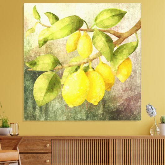 Lemons schilderen canvas afdruk (Insitu (Woonkamer))