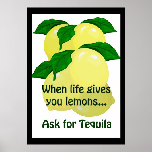 Lemons Tequila Funny Poster 20 x 28 (Voorkant)