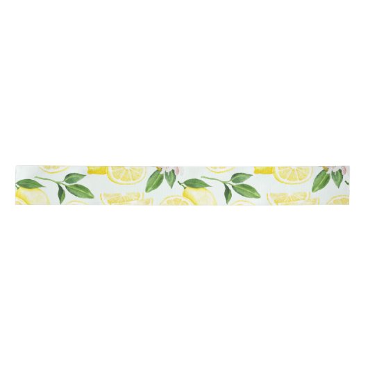 Lemons Waterverf Summer Fruit Pattern on Mint Lint (Voorkant)