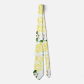 Lemons Waterverf Summer Fruit Pattern on Mint Stropdas (Voorkant)