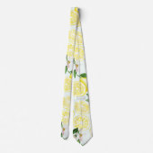 Lemons Waterverf Summer Fruit Pattern on Mint Stropdas (Achterkant)