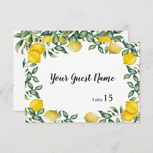 Lemons Wedden dat je een aangepaste FLAT-plaatsing Bedankkaart (Voorkant / Achterkant)