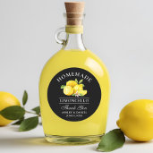 Lemons Wedding Bedankt Limoncello Black Ronde Sticker