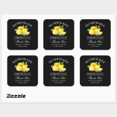 Lemons Wedding Bedankt Limoncello Black Vierkante Sticker (Vel)