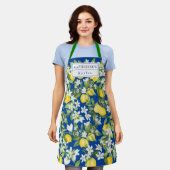 Lemons White Florals & Monogram op Deep Blue Schort (Gedragen)