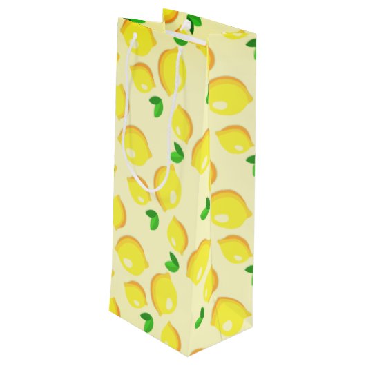 Lemons Wijn of Gift Bag Cadeautas (Achterkant Gekanteld)