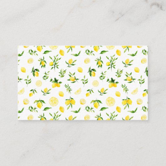 Lemons with Foliage Birthday A Note On Gifts Informatiekaartje (Achterkant)